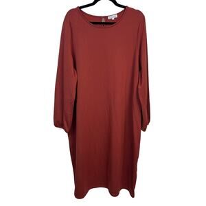 Sweet Salt Rust Oversized Sweatshirt Dress Women’s XL Long Sleeve Button Back